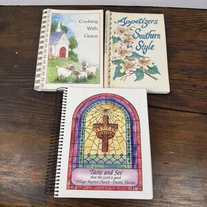 Vintage Lot 3 Church Recipe Cookbooks Southern Appetizers Taste And See Spiral